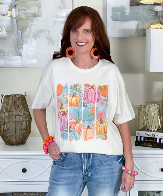 brushstroke pumpkins tee