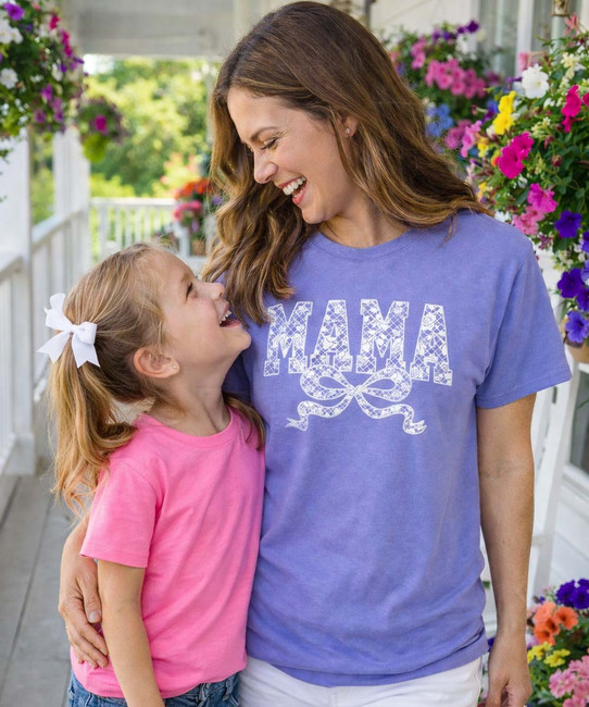 Lace Mama With Bow with daughter