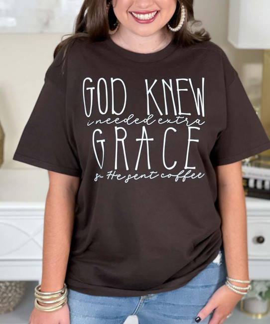 god knew i needed extra grace tee close up