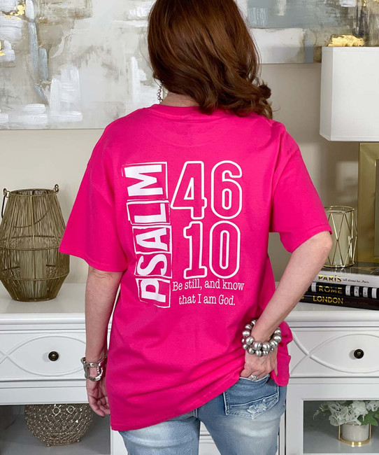 psalm 46 10 with cross tee back