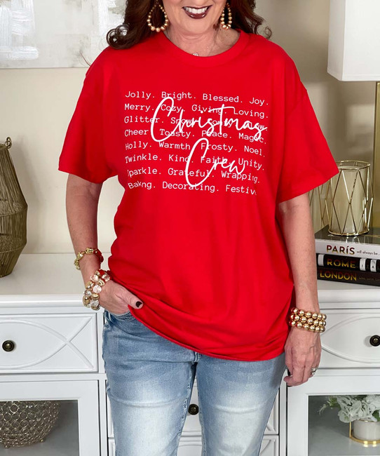 christmas crew tee close up