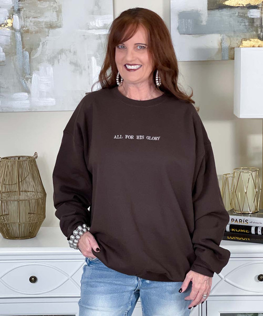 embroidered all for his glory sweatshirt