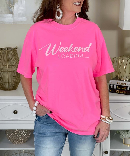 weekend loading comfort colors shirt close up