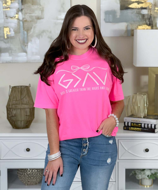 god is greater comfort colors shirt