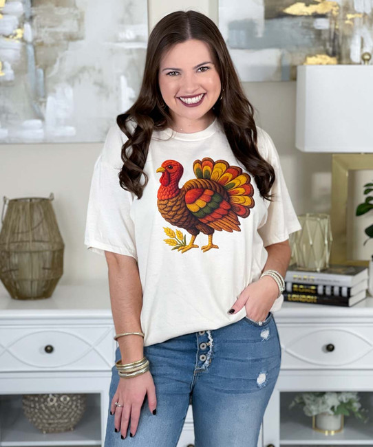 colorful turkey tee