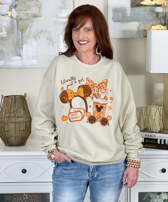 literally just a girl fall sweatshirt