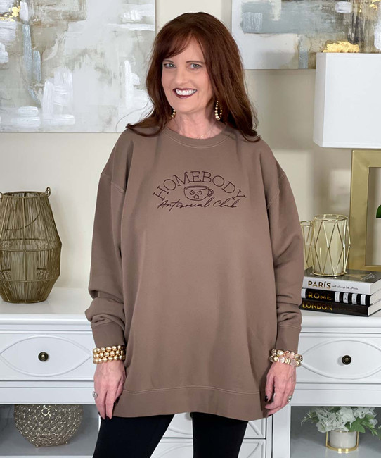 embroidered homebody anti social club sweatshirt