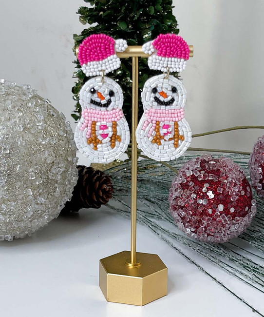 adorable snowman earrings