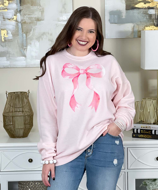 pink bow sweatshirt