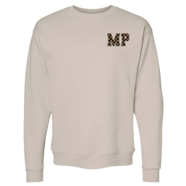 pocket distressed brown checkered monogram sweatshirt side chest