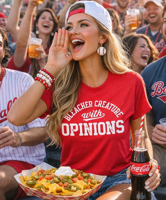 bleacher creature with opinions graphic tee