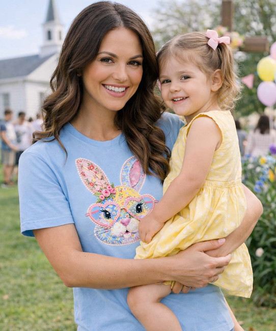 patchwork bunny washed denim