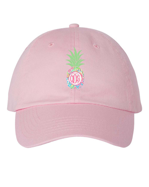 Monogrammed Lilly Pineapple Graphic Unstructured Youth Cap