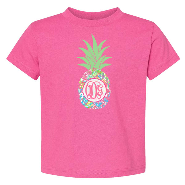 Monogrammed Girls Lilly Pineapple Graphic Shirt