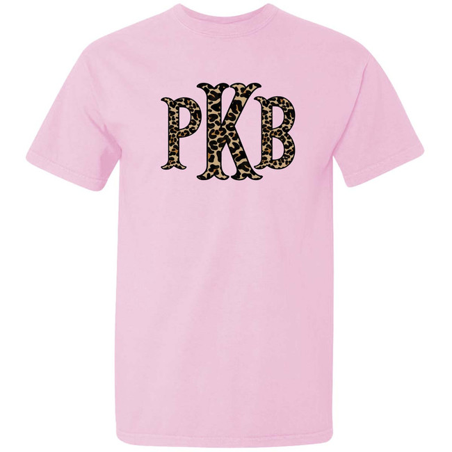 Girls Leopard Fishtail Monogram Graphic Comfort Colors Shirt