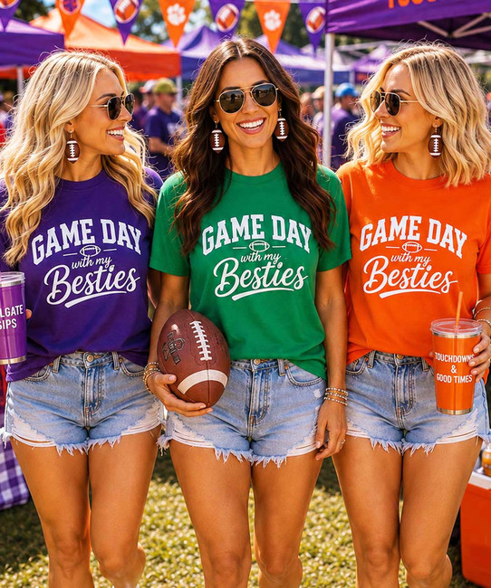 game day with my besties tee group image