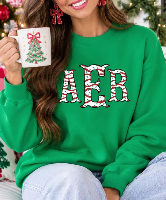 First Home Monogram Tree Cakes Fishtail Monogram Graphic Shirt | Personalized Christmas Tee ...