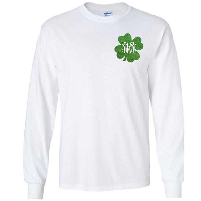 Monogrammed St Patricks Day T-Shirt - White
