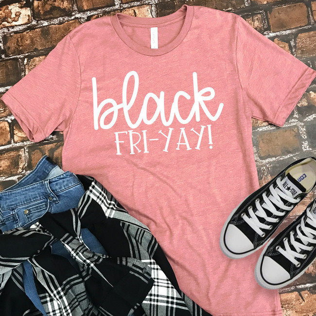 Black FriYay Bella Canvas Tee - Heather Mauve