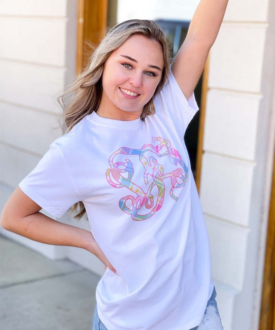 Personalized Pastel Plaid Graphic Tee