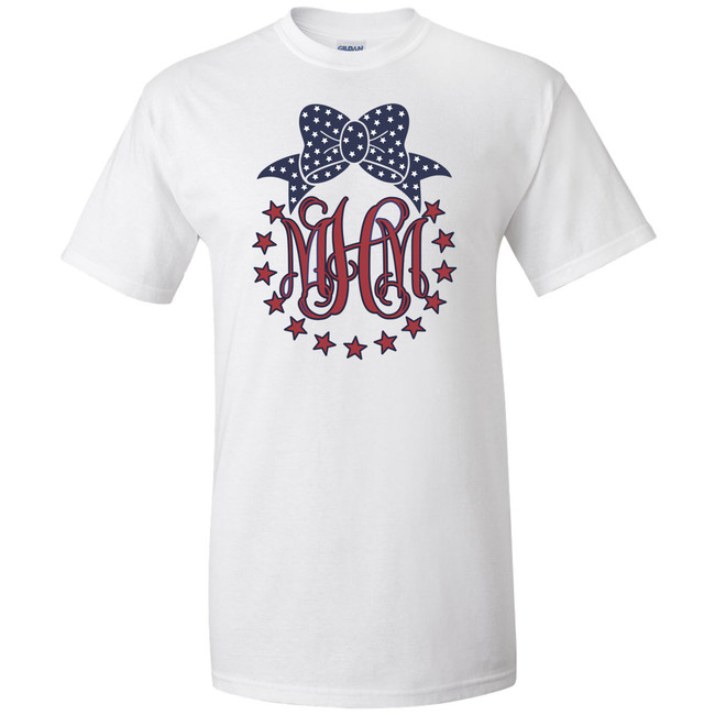 Monogrammed American Flag Patriotic T-Shirt