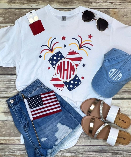 Monogrammed Firecracker Graphic Tee