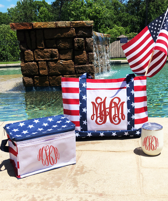 Monogrammed Americana Tote Bag