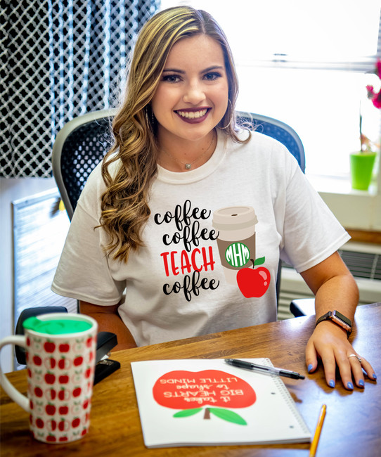 Monogrammed Coffee Coffee Teach Coffee Graphic Tee