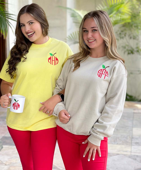 Monogrammed Embroidered Apple Shirt