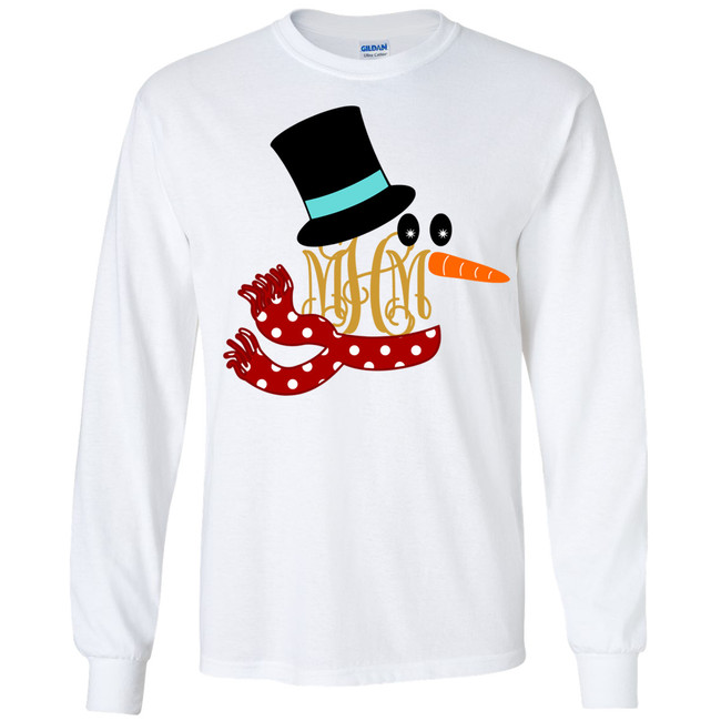 Monogrammed Snowman With Scarf Graphic Tee