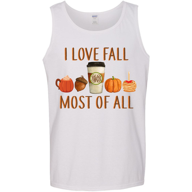 Personalized I Love Fall Most Of All Graphic Tee