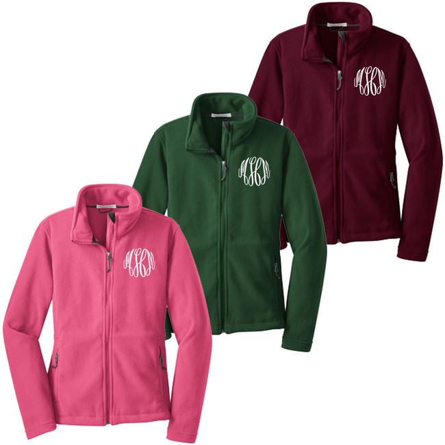 monogrammed fleece jacket