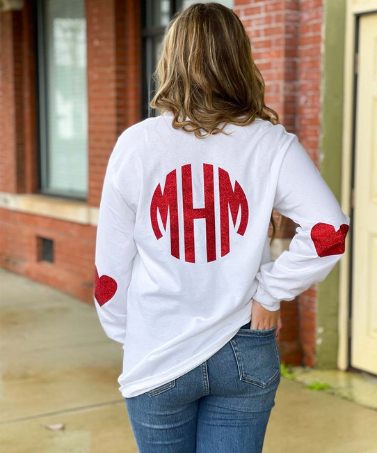 Full Monogrammed Valentine's Day T-Shirt With Elbow Patches
