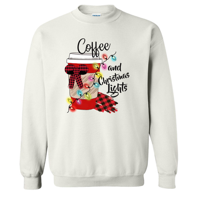 Coffee And Christmas Lights Graphic Tee