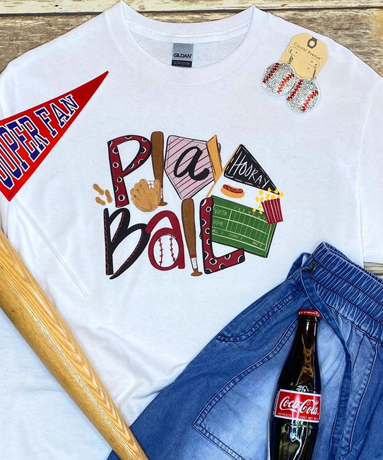 Baseball Play Ball T-Shirt - White