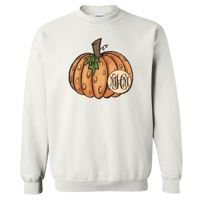 Monogrammed Leopard Pumpkin Shirt