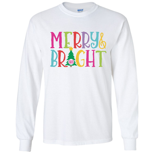 Personalized Merry And Bright Graphic T-Shirt
