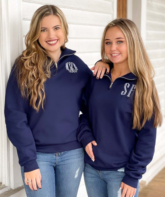 Monogrammed Quarter Zip Pullover