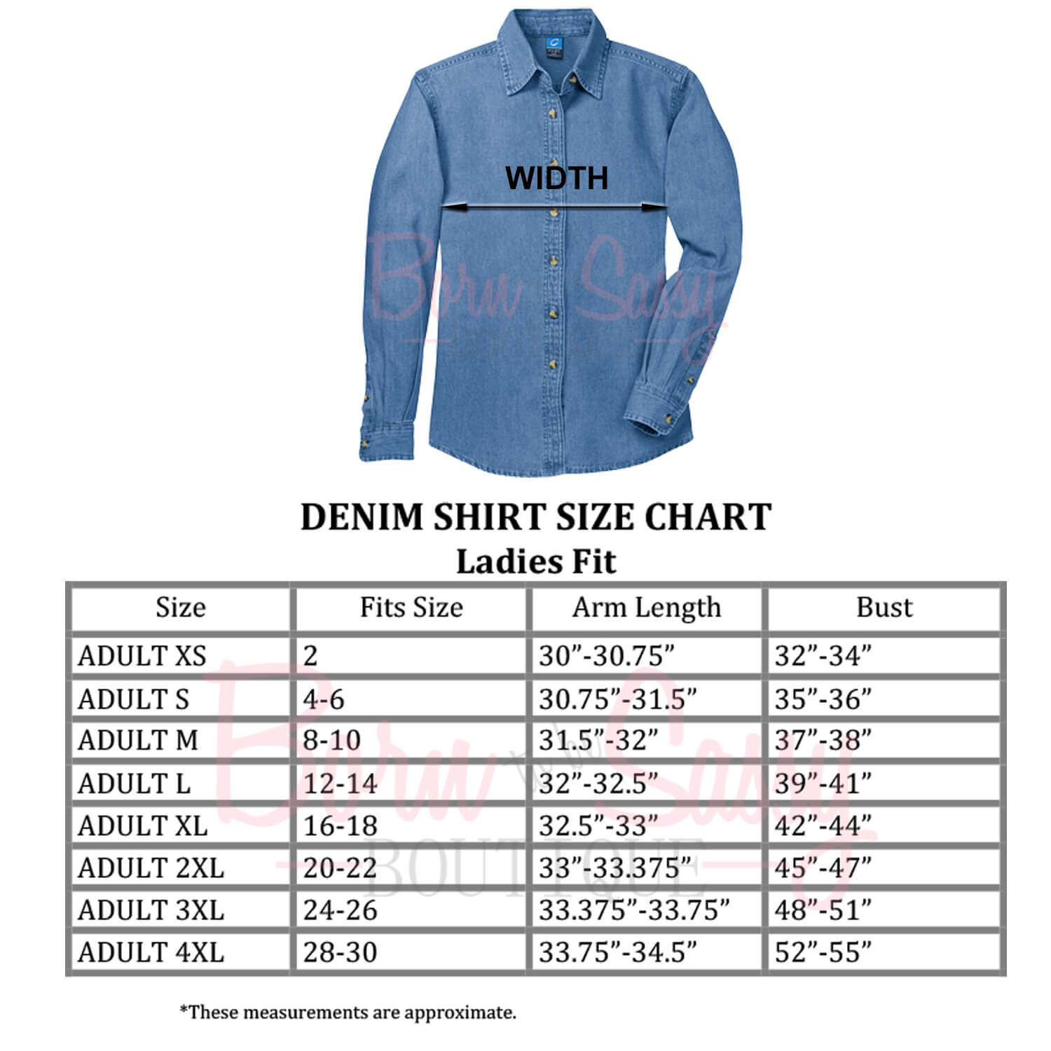 Button Down Size Monogrammed Ladies Denim Button Down Shirt