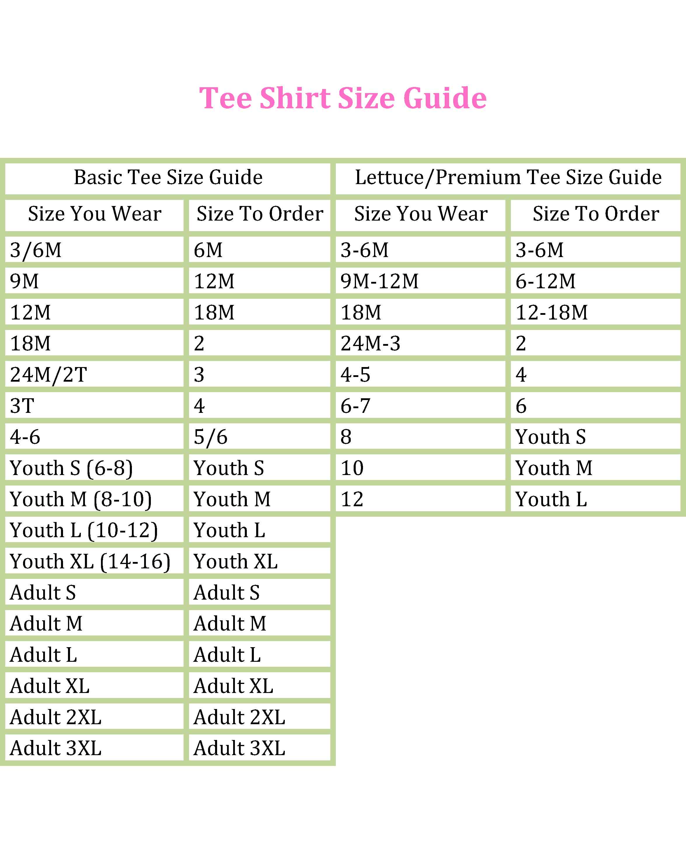 Size Chart