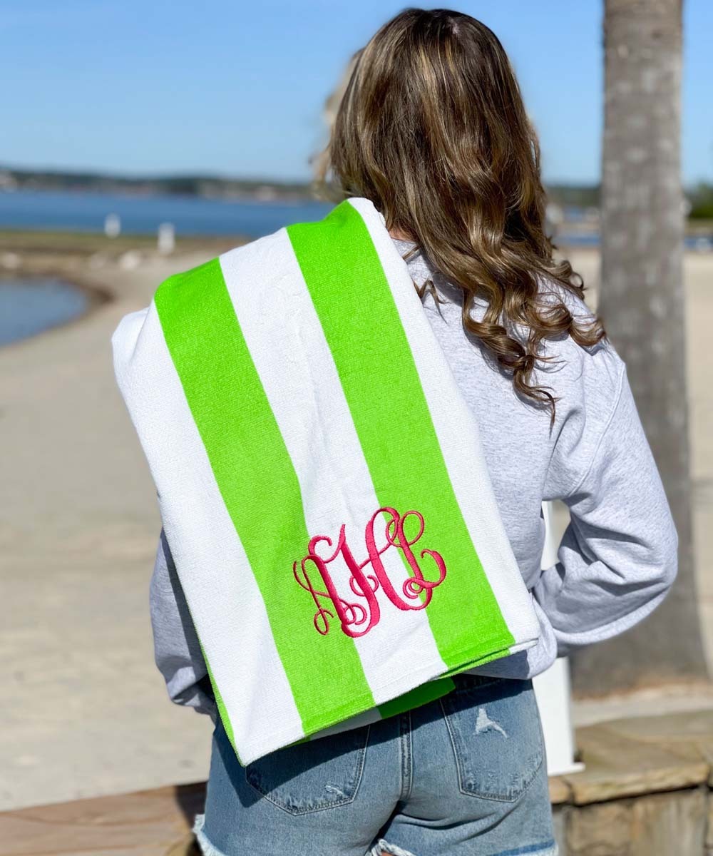 Classic Striped Personalized Beach Towel