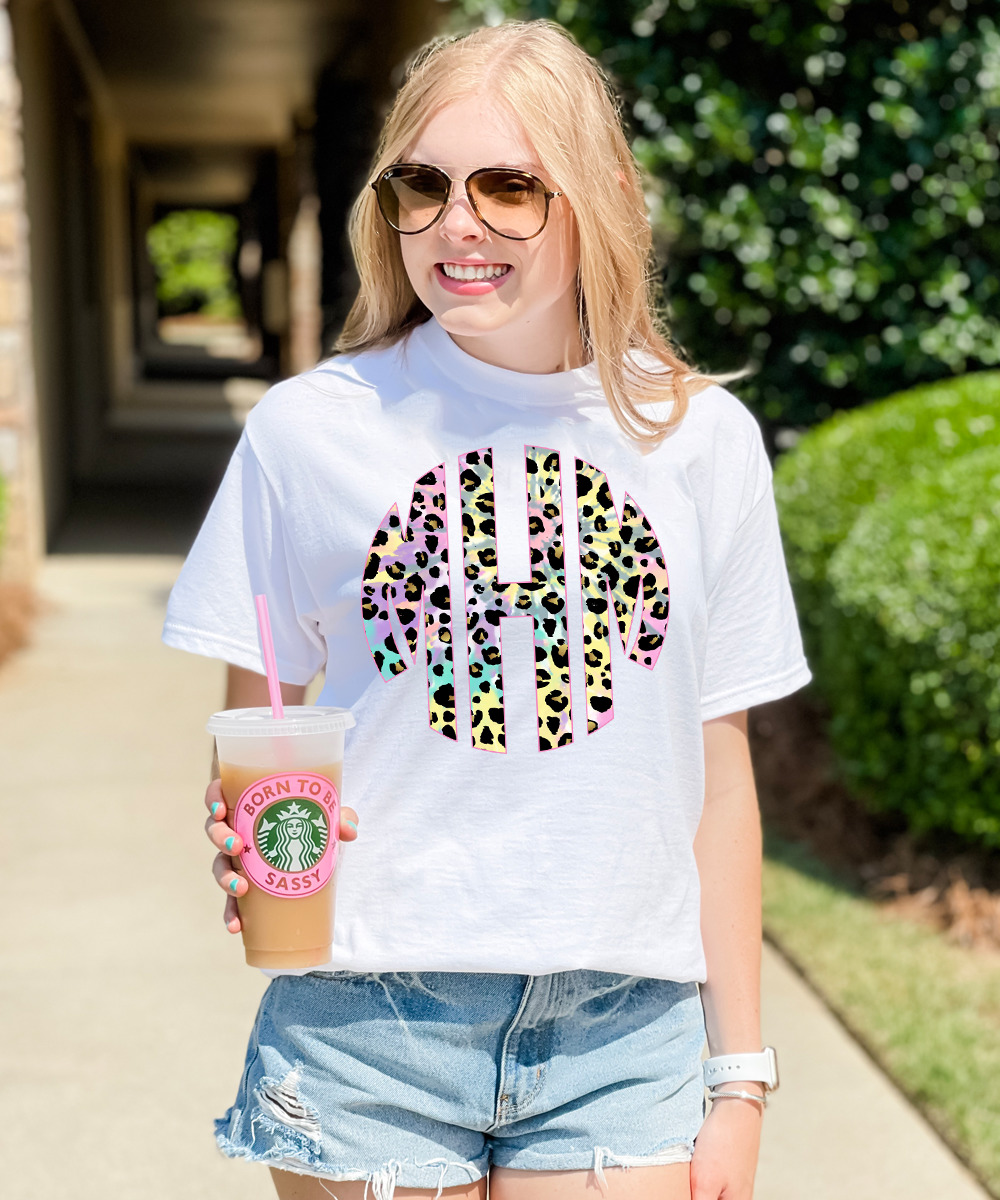 Born to Be Sassy Monogrammed Long Sleeve Denim Shirt