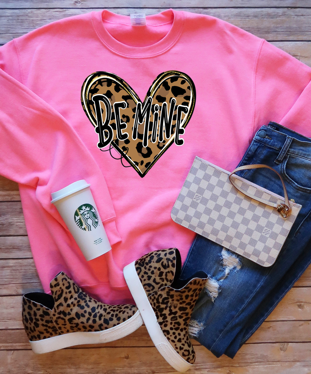Be Mine Leopard Heart T-Shirt