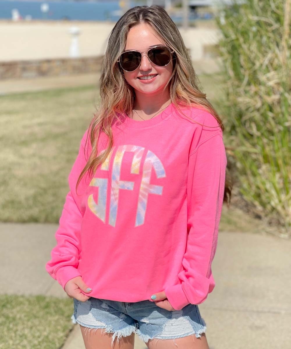 Monogrammed Pastel Tie Dye Sweatshirt