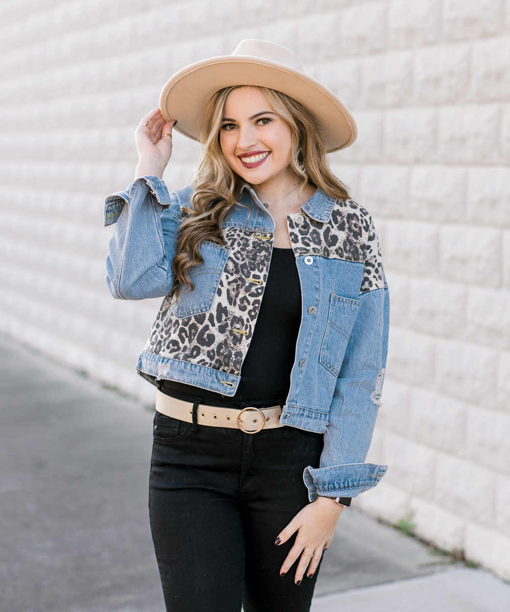 Wild Days Leopard Denim Jacket - FINAL SALE