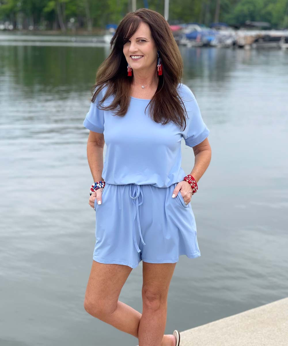 Maroon Abundant Romper with Pockets