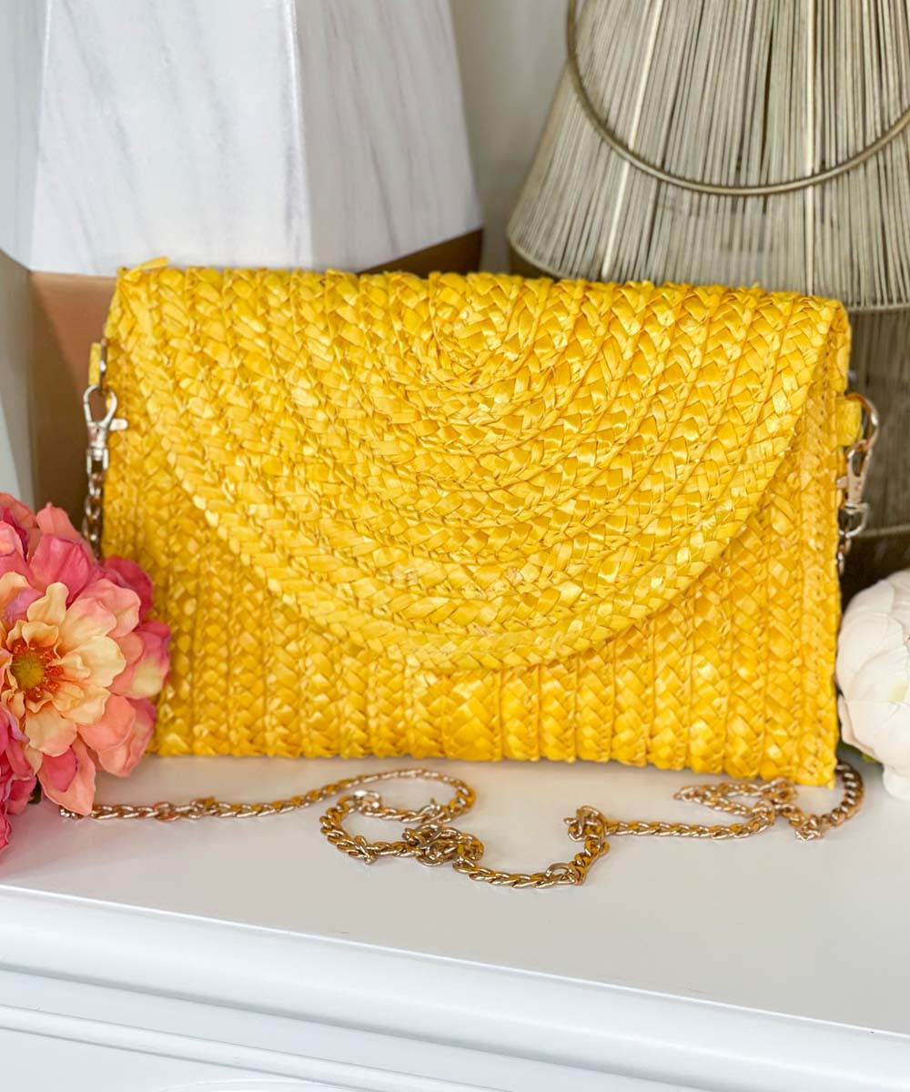 Yellow hot sale envelope clutch