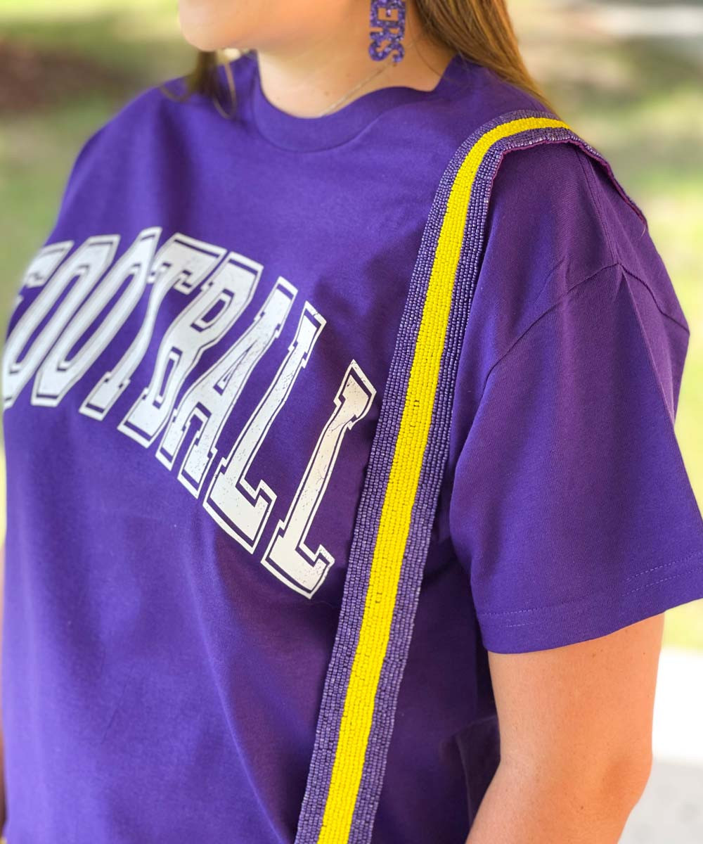 Stripe Beaded Bag Strap