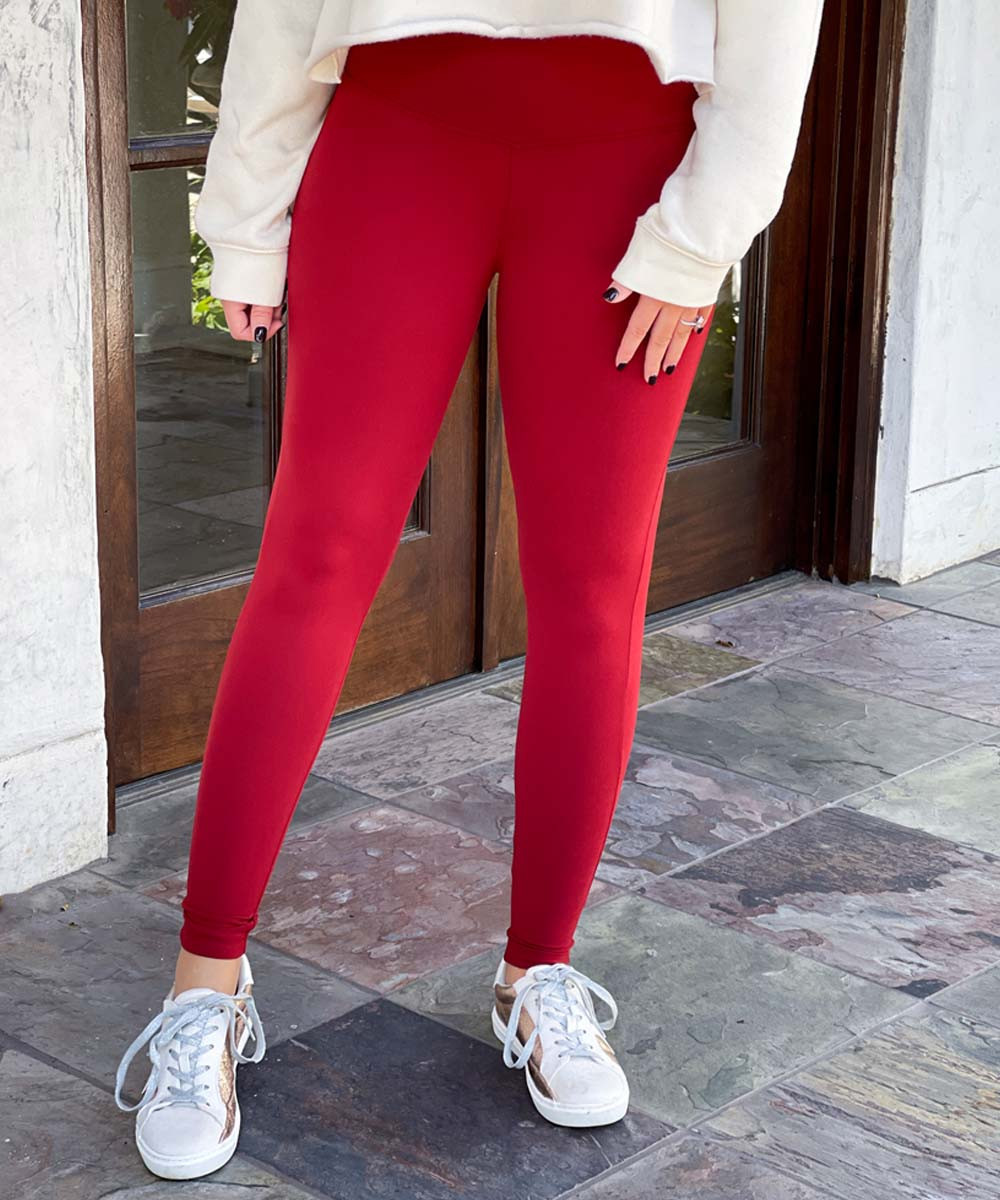 Oh So Soft Microfiber Leggings - Dark Rust