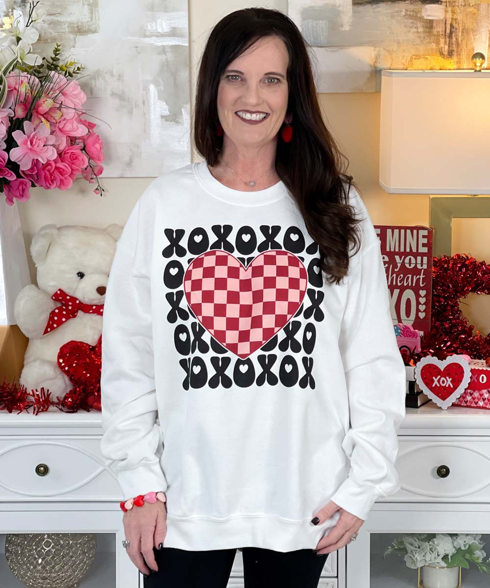 Pink Valentines Shiny XOXO Graphic T-shirt